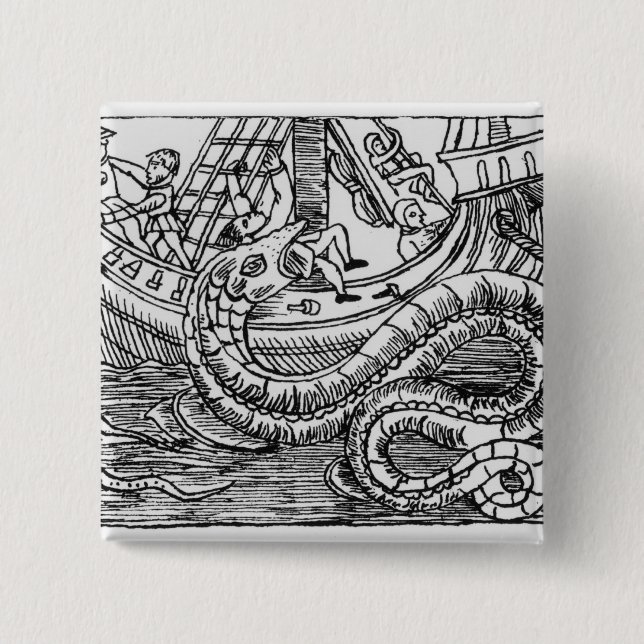 A Sea Serpent 15 Cm Square Badge (Front)