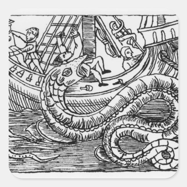 A Sea Serpent Square Sticker (Front)
