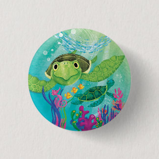 A Sea Turtle Rescue 3 Cm Round Badge