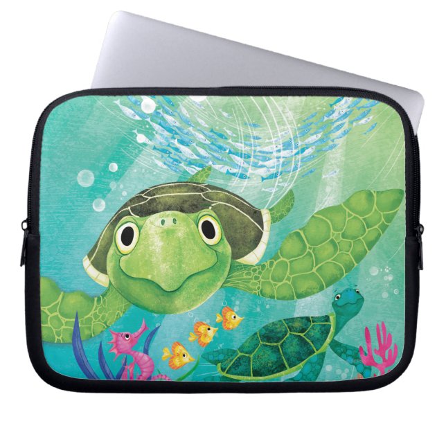A Sea Turtle Rescue Laptop Sleeve (Front)