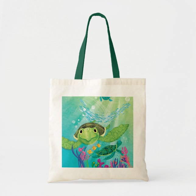 A Sea Turtle Rescue Tote Bag (Front)