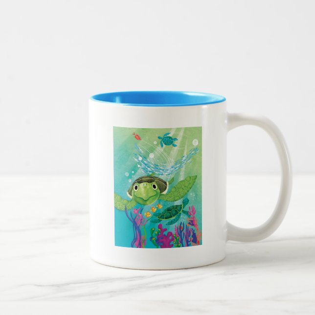 A Sea Turtle Rescue Two-Tone Coffee Mug (Right)