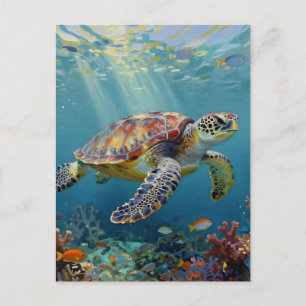 A Sea Turtle Themed Keeping in Touch Postcard
