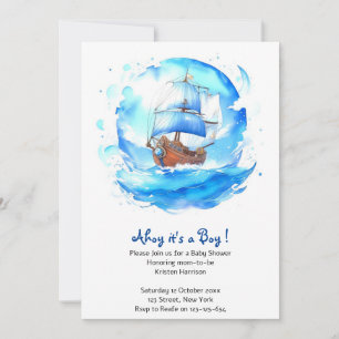 A Seafarer's Welcome: Nautical Boy Baby Shower Invitation