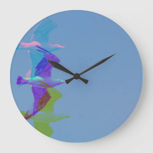 A seagull on wall clock