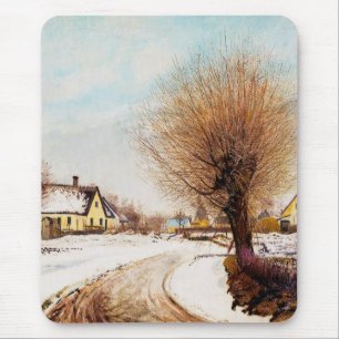 A Sealand Village. Winter by Laurits Ring Mouse Mat