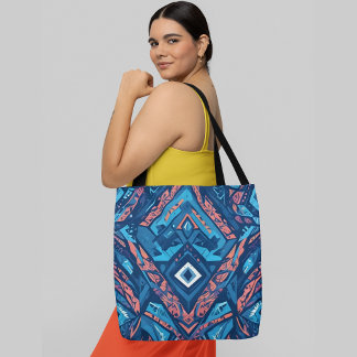 A seamless abstract pattern with geometric shapes tote bag