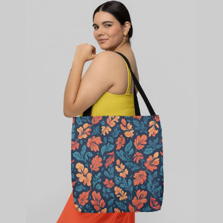 a seamless floral pattern Vibrant autumn leaves Tote Bag