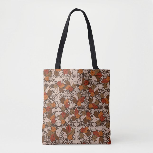 A seamless pattern with randomly arranged maple le tote bag (Front)
