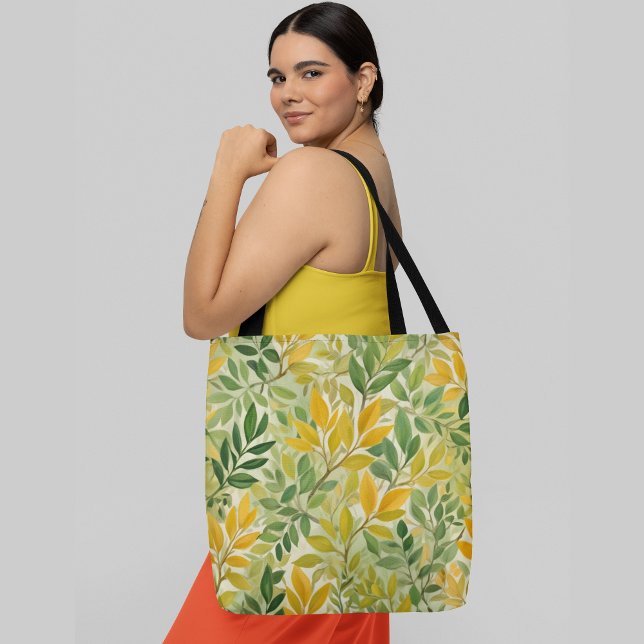 A seamless pattern with various green and yellow  tote bag (Creator Uploaded)