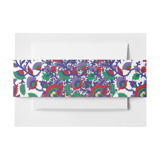 A seamless, symmetrical pattern featuring repeatin invitation belly band (Front Example)