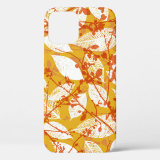 A seamless vintage background pattern of autumn le iPhone 12 case