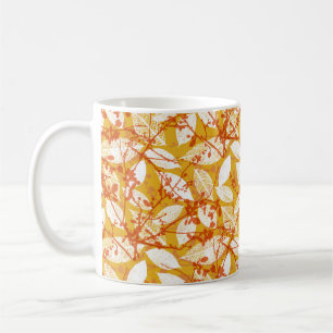 A seamless vintage background pattern of autumn le coffee mug