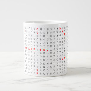 A Search Word Puzzle Thankful Gift Say Thank You Large Coffee Mug