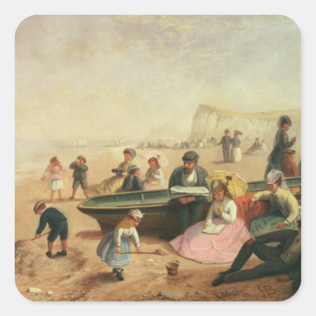 A Seaside Scene Square Sticker (Front)