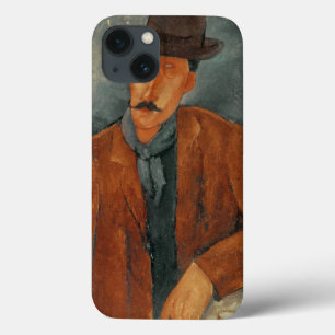 A seated man leaning on a table iPhone 13 case