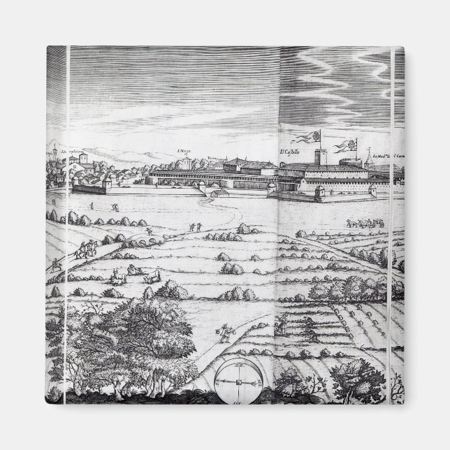 A Section of a Map of Milan, 1640 Magnet (Front)