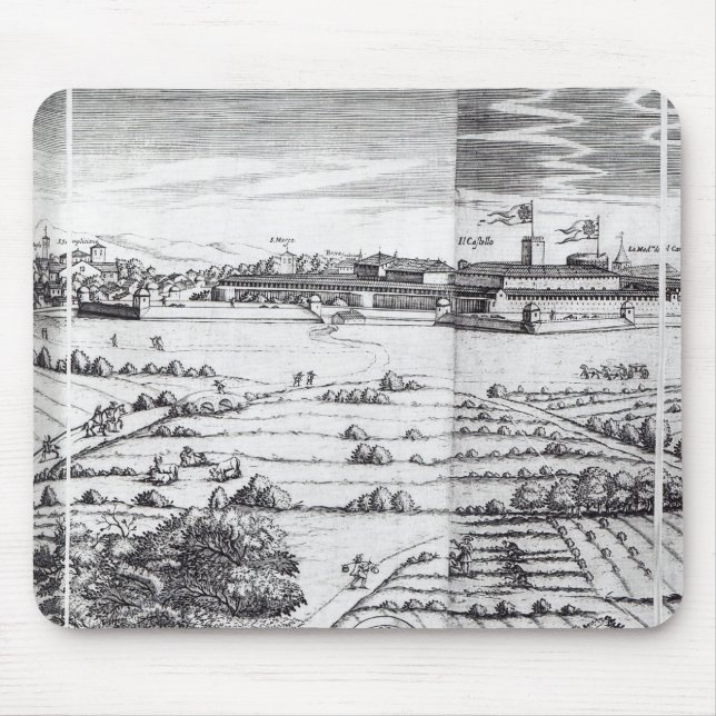 A Section of a Map of Milan, 1640 Mouse Mat (Front)