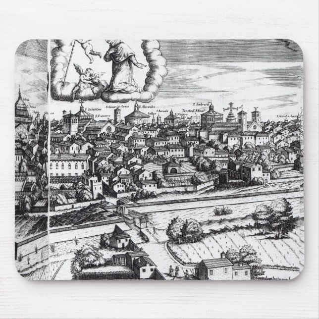 A Section of a Map of Milan, 1640 Mouse Mat (Front)