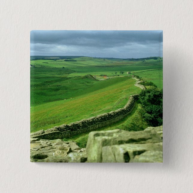 A section of Hadrian's Wall, 2nd century AD (stone 15 Cm Square Badge (Front)