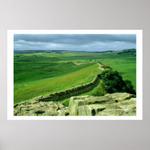 A section of Hadrian's Wall, 2nd century AD (stone Poster