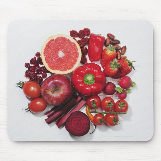 A selection of red fruits & vegetables. mouse mat (Front)