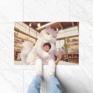 A Selfie with the Fluffy Giant Doormat