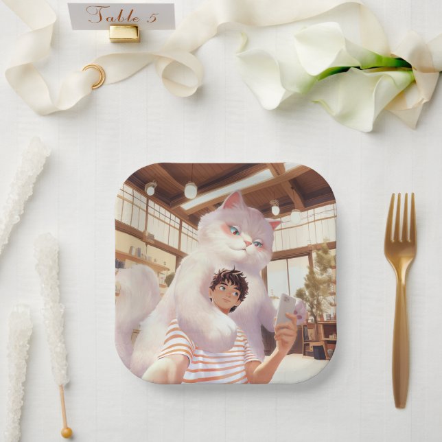 A Selfie with the Fluffy Giant Paper Plate (Wedding)