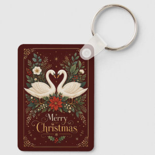 A Serenade of Swans Key Ring