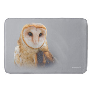 A Serene Barn Owl Bath Mat