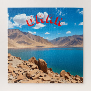 A serene turquoise Omani coastal inlet Jigsaw Puzzle