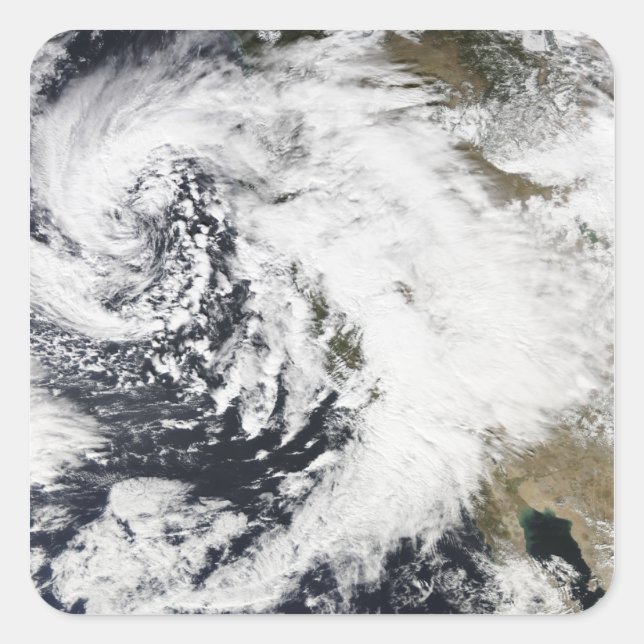 A series of strong storms with fierce winds square sticker (Front)