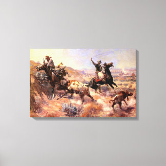 A Serious Predicament by Charles M. Russell Canvas Print