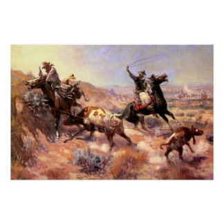 A Serious Predicament by Charles M. Russell Poster