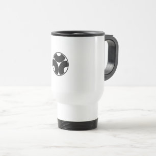 a serpentine eye travel mug