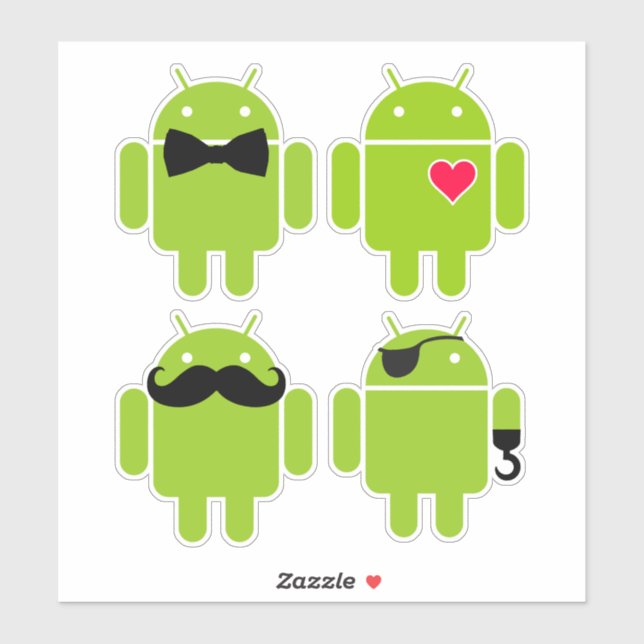A Set of 4 Android Robots (Sheet)