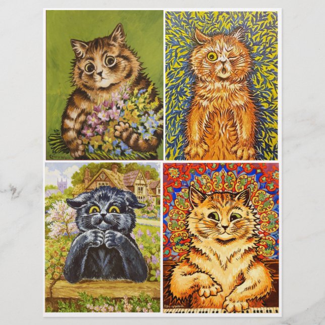 A set of Colourful Cats by Louis Wain (Front)