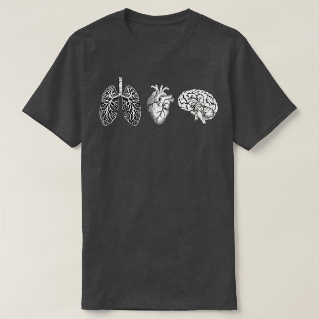 A set of human organ lungs heart and brain  T-Shirt (Design Front)