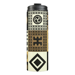 A set of japanese style seamless patterns, tribal  thermal tumbler