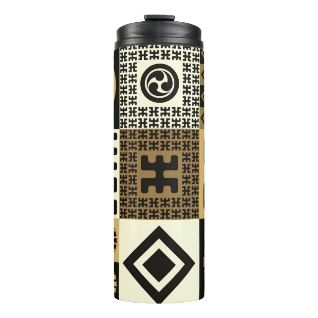 A set of japanese style seamless patterns, tribal  thermal tumbler (Front)