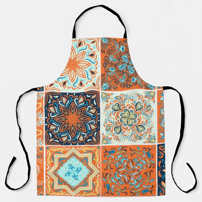 A set of ornaments,ceramic tiles. Abstract pattern Apron (Front)
