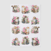 A Set of Watercolor Cats (Left & Right Facing)