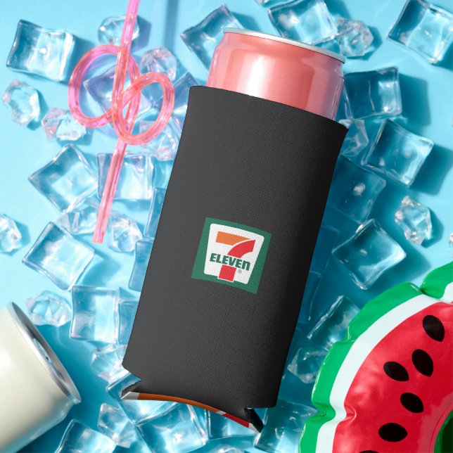 a seven seven logo on a green background seltzer can cooler (In Situ Summer)