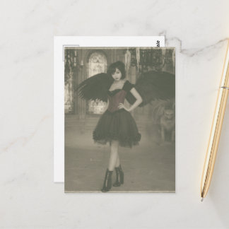 A sexy vintage photography angel postcard