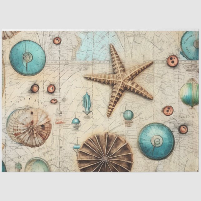 A Shabby Chic Nautical Series Design 6 Tissue Paper (Front)