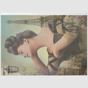 A Shabby Chic Parisian Woman Series Design 6 Tissu Tissue Paper