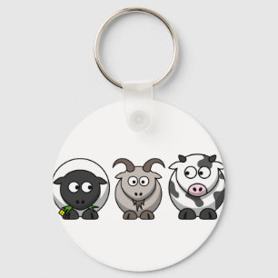 A Sheep, A Goat and a Cow Key Ring