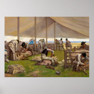 A Sheep Shearing Match, 1875 by Eyre Crowe Poster