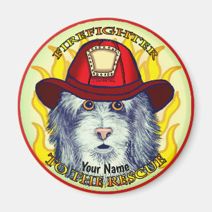 A Sheepdog Firefighter Magnet
