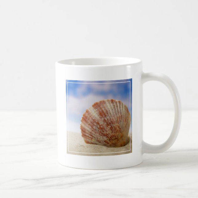 A Shell Propped In The Sand Coffee Mug (Right)